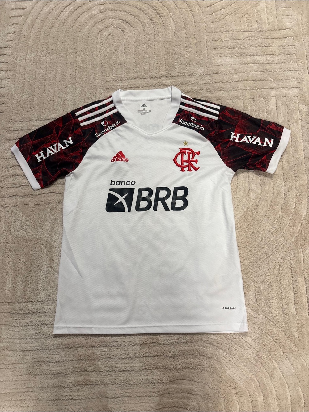 Adidas Flamengo men’s White & Red Soccer Jersey